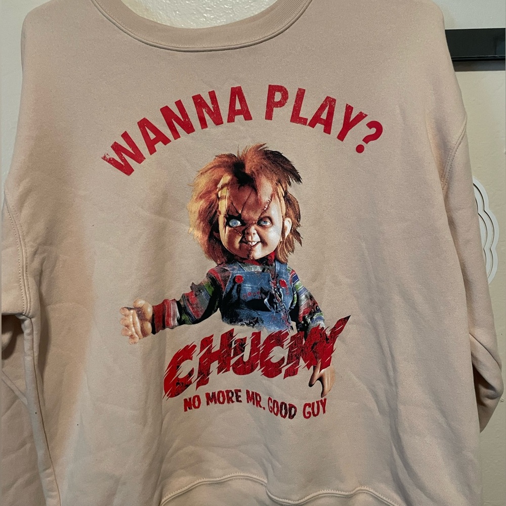(SOLD‼️) Chucky Childs Play ‘Wanna Play?’ Long-Sleeved Sweater
